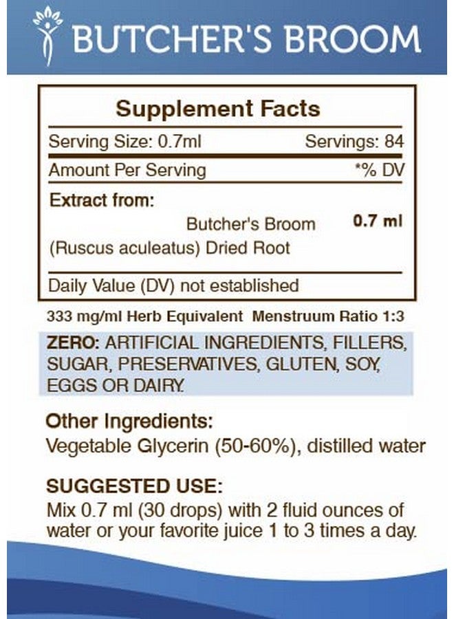 Secrets of the Tribe Butcher Broom Alcoholfree Liquid Extract Butcher Broom (Ruscus Aculeatus) Dried Root Tincture Supplement (2 Fl Oz) - Image 4