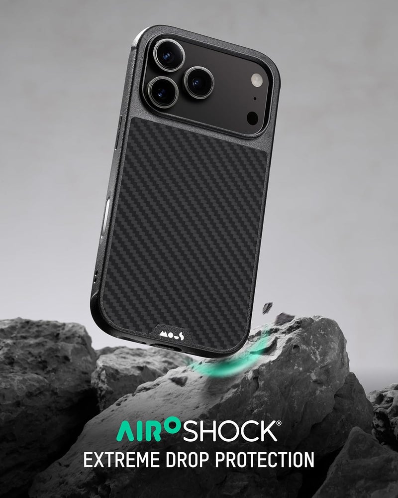 ماوس حافظة لهاتف iPhone 17 Pro، زر التحكم في الكاميرا، متوافقة مع Qi2 MagSafe - Limitless - ألياف الكربون الأراميد - مقاومة للصدمات والخدوش، أسود - Image 2
