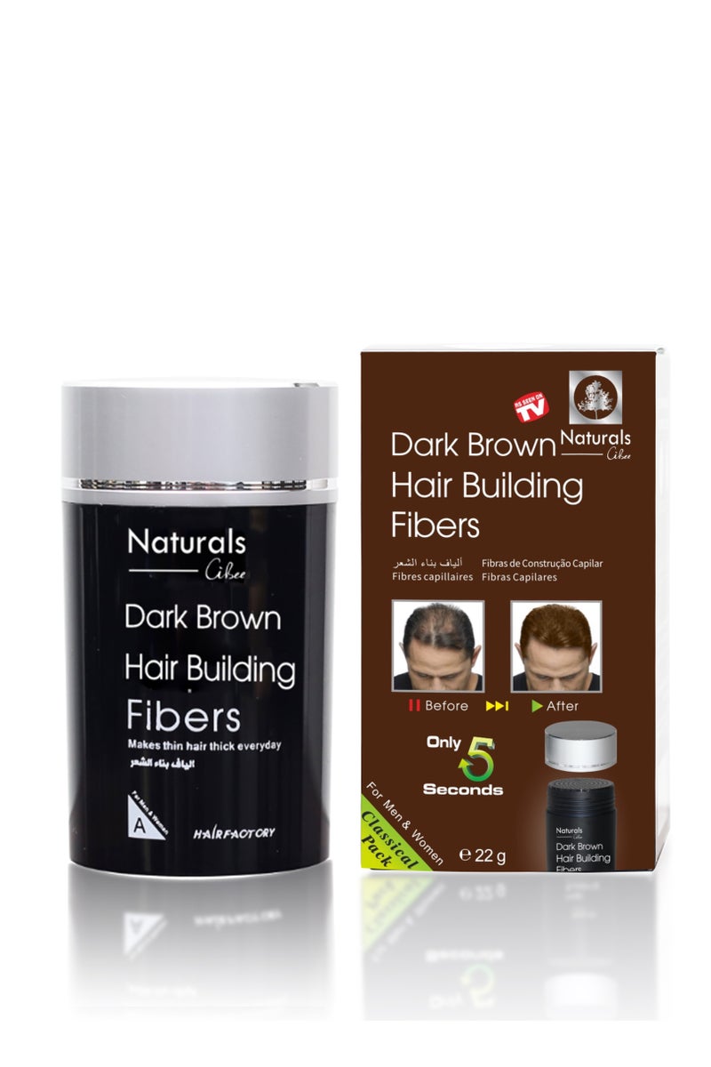 NATURALS Hair Fibers for Thinning Hair Thicker Hair in 15 Seconds - Reduces Hair Loss and Looks Younger - Designed for Men and Women - Brown Color - Image 1