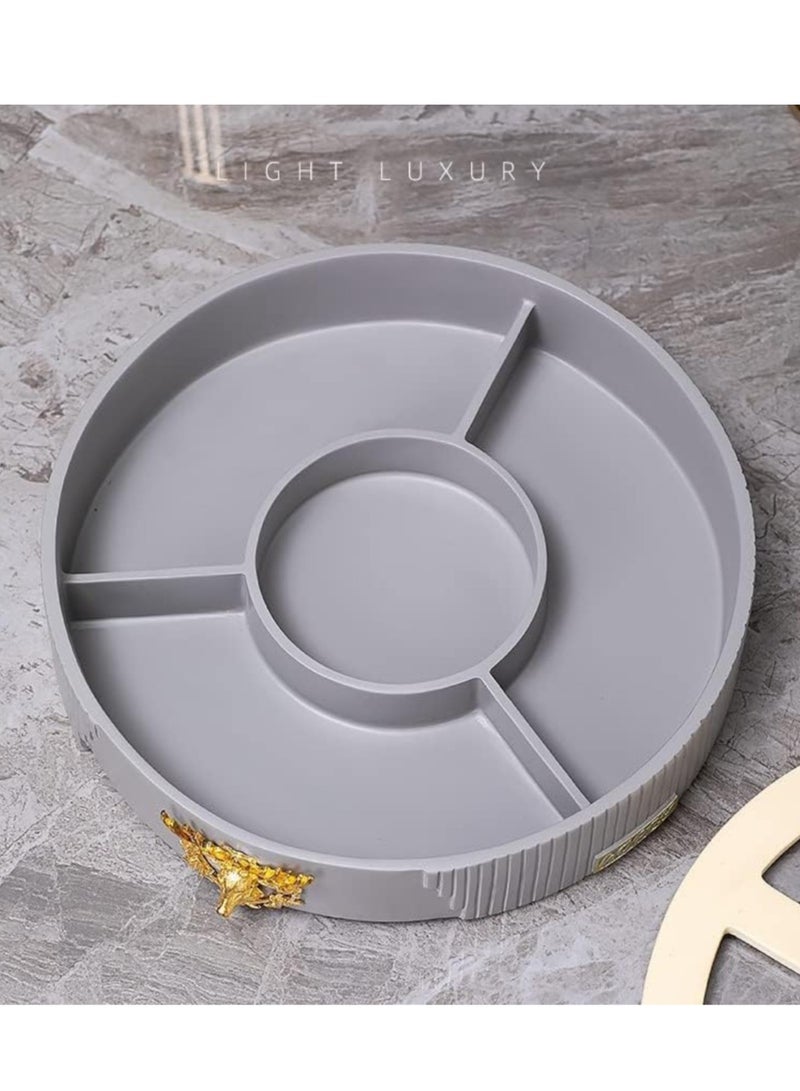 Elegant dried fruits/ nuts resin serving rotating tray ( The Golden Deer ) (Creamy/Dolphin grey) - Image 5