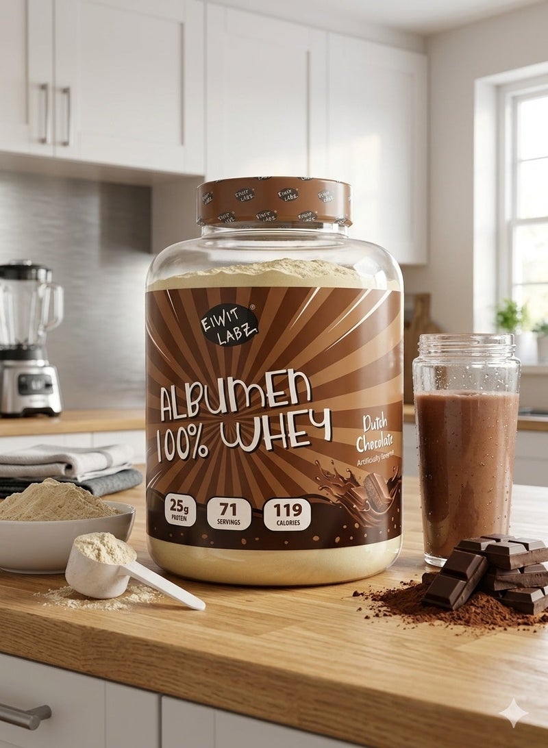 EIWIT LABZ Albumen 100% Whey Dutch Chocolate 5lb (2.27kg) – Premium Whey Protein for Muscle Growth, Recovery & Strength - Image 2