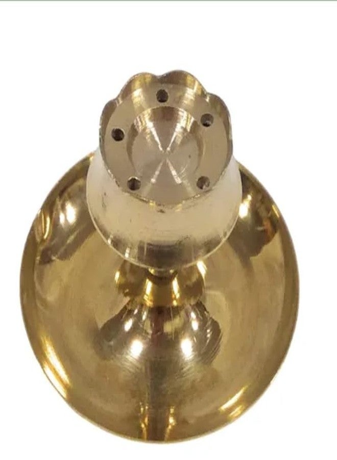 Aditri Creation Brass Incense Holder Lotus Stick Incense Burner and Cone Holder with Ash Catcher Agarbatti Stand Artistic Lotus Plate Tray for Pooja Indian Traditional Festival New year Decorations(Size:-4")(Golden) - Image 1