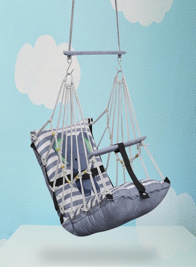 Sprointal® Swing for Kids Swing Cotton Baby Children Folding and Washable 1 to 5 Years Swing Gift Jhula with Safety Belt Easy to Carry & Fun Cradle Chair |Home Garden(Grey Eliphant) - Image 1