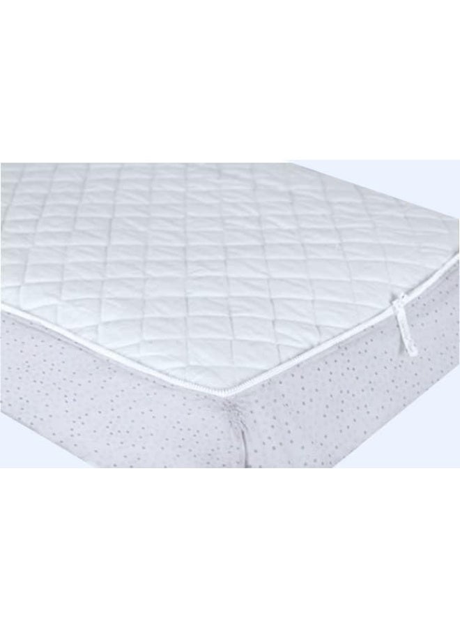 QuickZip Waterproof Crib Flat Mattress Pad - 100% Cotton White - Luxuriously Soft! Pairs Perfectly with Crib Zip-On Sheets - Image 2