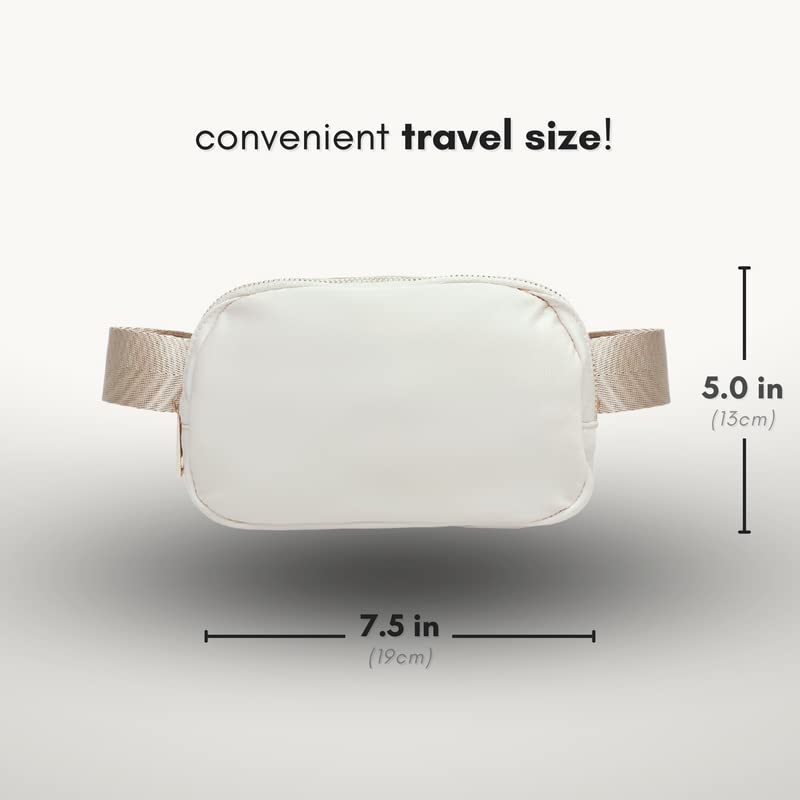 CITRUSY Boutique Belt Bag | Crossbody Fanny Pack for Women Fashionable Cute Mini Everywhere Bum Hip Waist Small Fashion Travel Chest Gold Accessories Adjustable Extended Strap Cream - Image 3