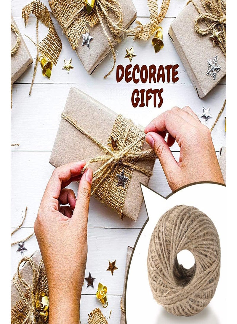 URBANTRANDS Feet Natural Jute Twine 3 Ply Gift Wrapping String DIY Rope Garden Twine Cord for Arts Crafts and Gardening Applications  - Image 2