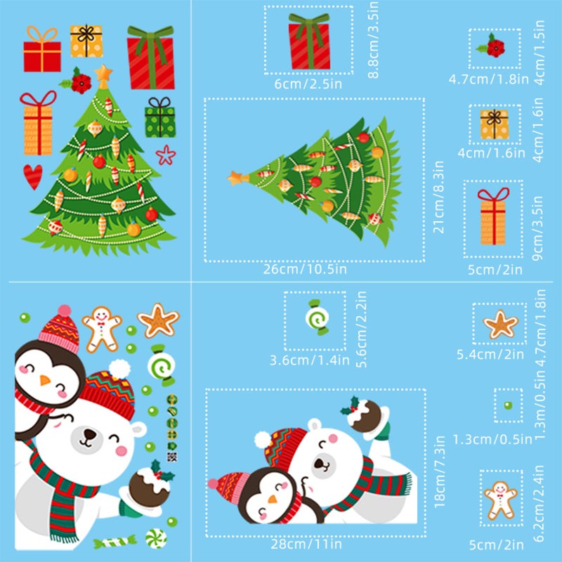 Niviy 120PCS Christmas Window Clings Stickers for Glass  Snowflake Decorations for Indoor and Outdoor Xmas Decals Decorations for Home Deer Santa Claus and Snowflake - Image 4