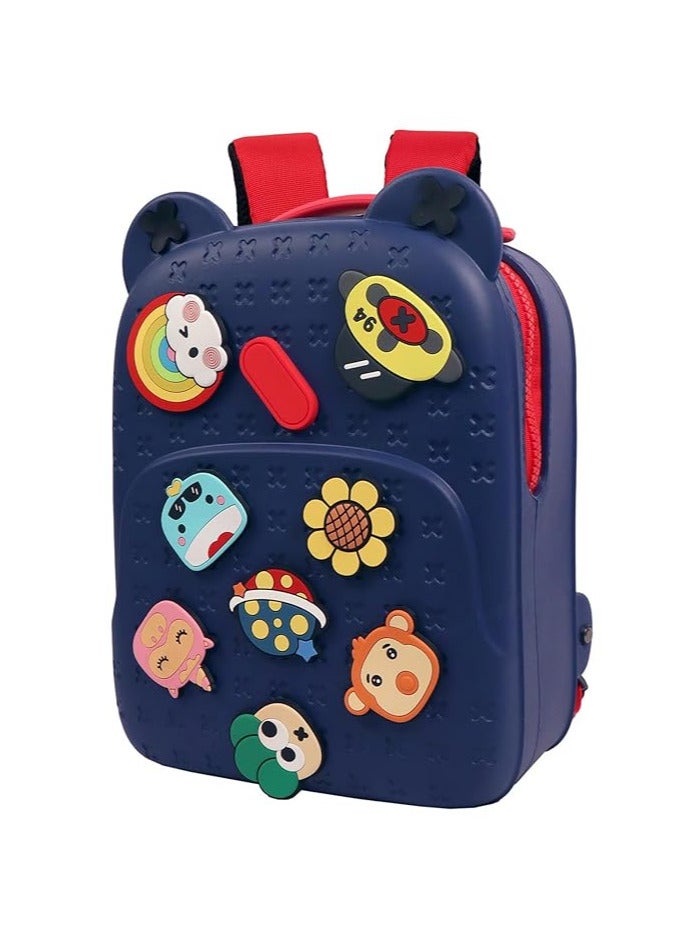 Cute Silicone Backpack for Kids, 100% Waterproof, Large Capacity, Stylish And Trendy Backpack,For 6 to 12Years Child Kindergarten Primary School Gift Blue - Image 1