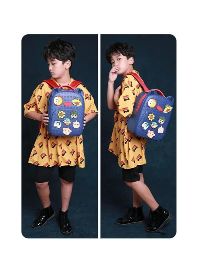 Cute Silicone Backpack for Kids, 100% Waterproof, Large Capacity, Stylish And Trendy Backpack,For 6 to 12Years Child Kindergarten Primary School Gift Blue - Image 2