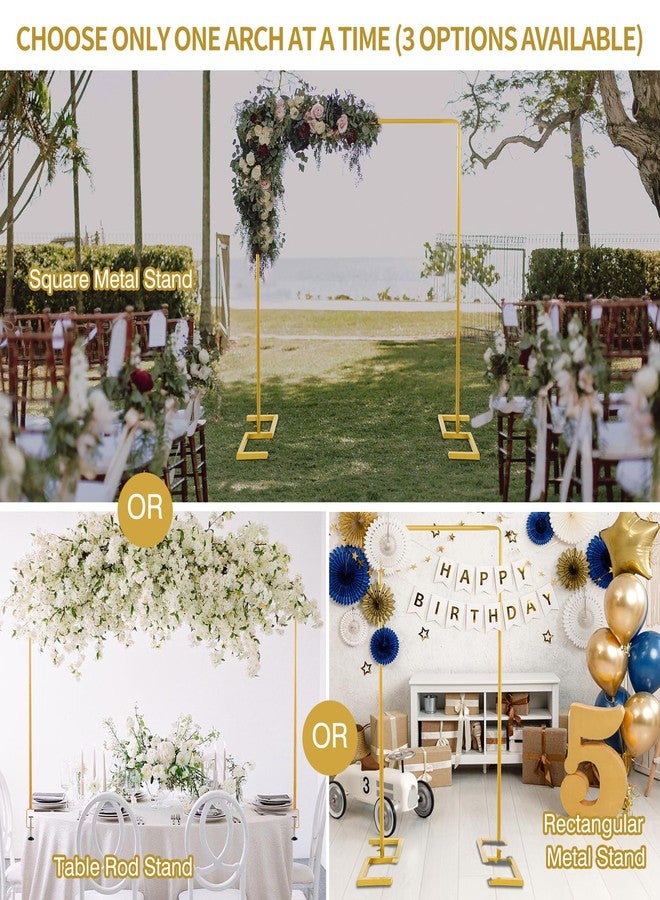 Nisoger 8.2 FT Wedding Arch Rectangle Stand Square Backdrop Stand, Extra Clamps to Table Rod Stand, Adjustable Photo Booth Background Kit, Balloon Arch Stand for Birthday Party Baby Shower Decor - Image 2