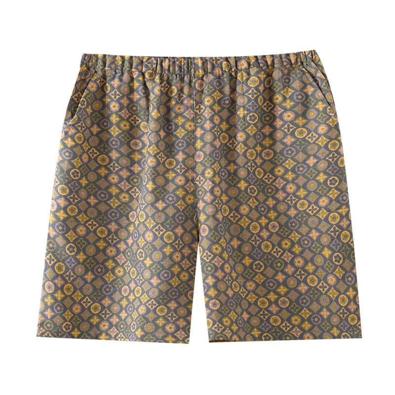 Men's Cotton Gauze Loose Fit Shorts with Pockets - Image 4
