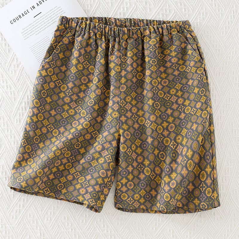 Men's Cotton Gauze Loose Fit Shorts with Pockets - Image 1