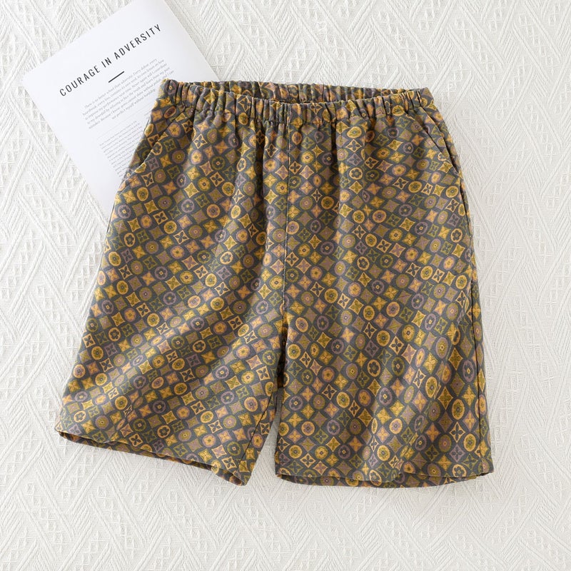 Men's Cotton Gauze Loose Fit Shorts with Pockets - Image 3
