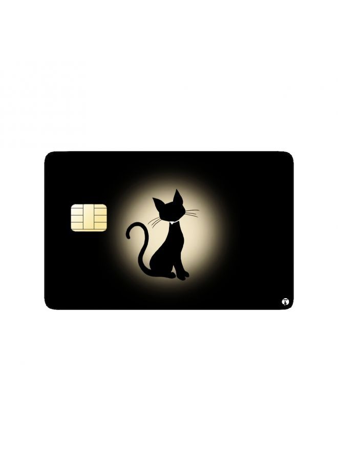 RKN PRINTED BANK CARD STICKER Beautiful Black Cat Drawing - Image 2