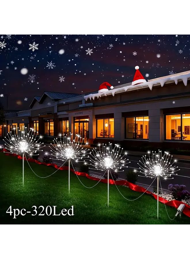 أضواء المناظر الطبيعية البيضاء 320 LED على شكل شهاب ناري تعمل بالطاقة الشمسية لتزيين الحدائق الخارجية مع 8 أوضاع - Image 1