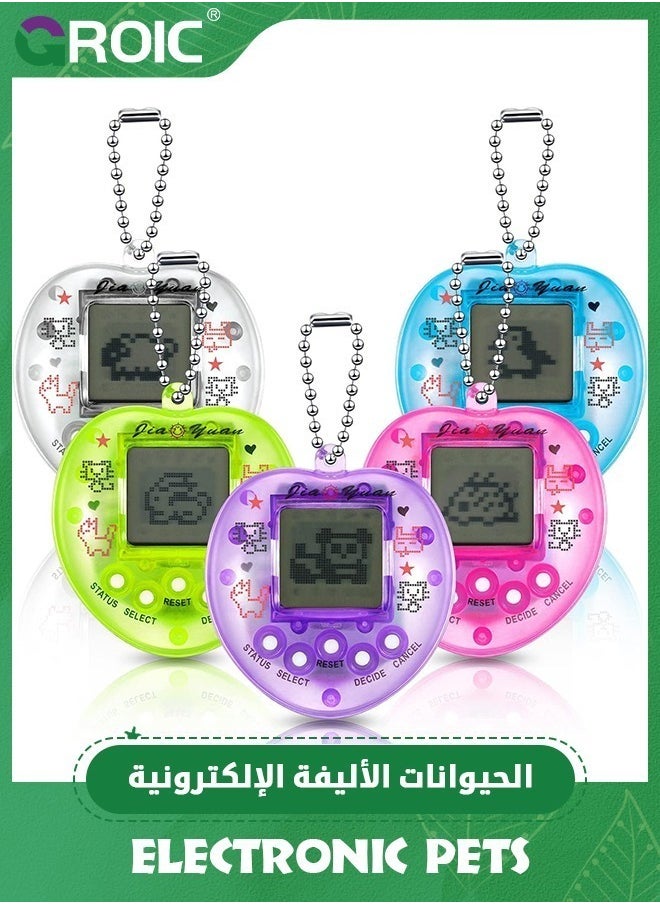 GROIC - 5 Pieces Virtual Pets Keychain Digital Nostalgic Electronic Pets Keychain,Pet Key Chain 90s Handheld Games Electronic Pets Game Keyring, Virtual Electronic Digital Pets Keychain,Handheld Game Machine - Image 1