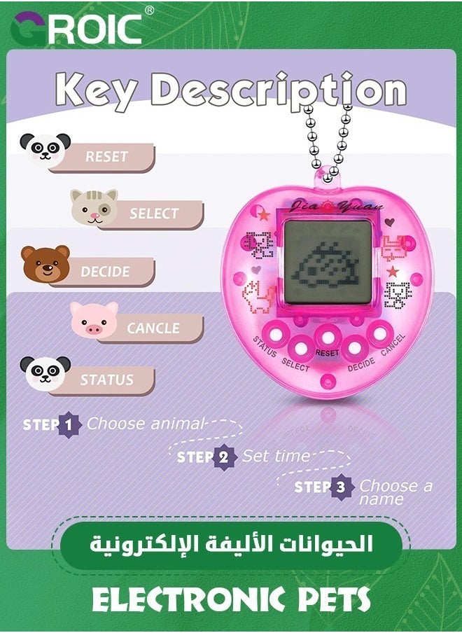GROIC - 5 Pieces Virtual Pets Keychain Digital Nostalgic Electronic Pets Keychain,Pet Key Chain 90s Handheld Games Electronic Pets Game Keyring, Virtual Electronic Digital Pets Keychain,Handheld Game Machine - Image 1