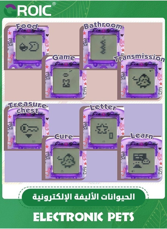 GROIC - 5 Pieces Virtual Pets Keychain Digital Nostalgic Electronic Pets Keychain,Pet Key Chain 90s Handheld Games Electronic Pets Game Keyring, Virtual Electronic Digital Pets Keychain,Handheld Game Machine - Image 1