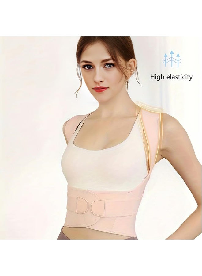 Posture Corrector and Back Brace for Women Men Adjustable Back Straightener Pink L Corrector Support  Posture Trainer - Image 3