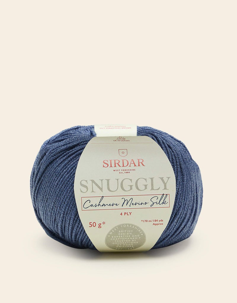 Sirdar Snuggly Cashmere Merino Silk 4 Ply 75 Extra Fine Merino 20 Silk 5 Cashmere Premium Yarn for Knitting and Crochet Prince Charming 304 50g