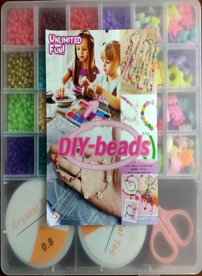 Prabhas Designs - Round Colorful Bracelet Making Kit for DIY | Colorful Craft Beads String | Bead Jewellery Making Beads for Necklace, Bracelet, and Anklet Craft Making - (100 Grams) - Image 4
