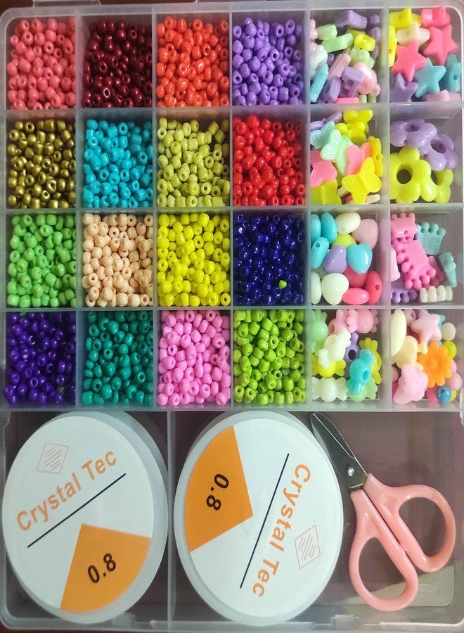 Prabhas Designs - Round Colorful Bracelet Making Kit for DIY | Colorful Craft Beads String | Bead Jewellery Making Beads for Necklace, Bracelet, and Anklet Craft Making - (100 Grams) - Image 3