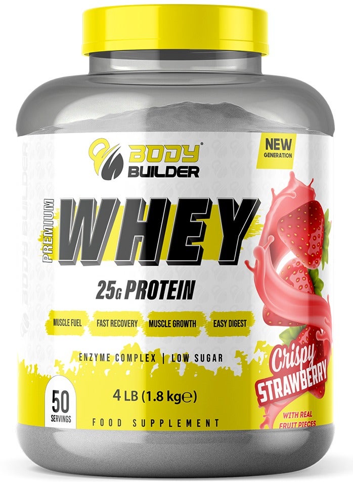 Body Builder Premium Whey Protein Powder Crispy Strawberry 4 lb