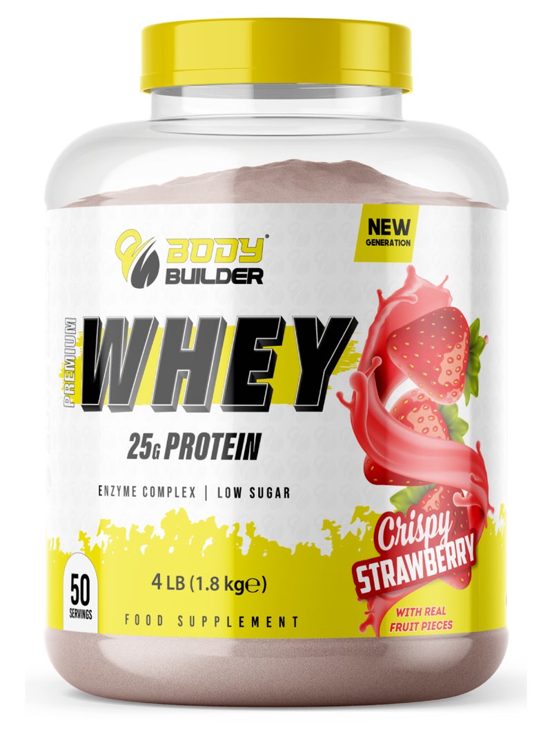 Body Builder Premium Whey Protein Powder Crispy Strawberry 4 lb - Image 1