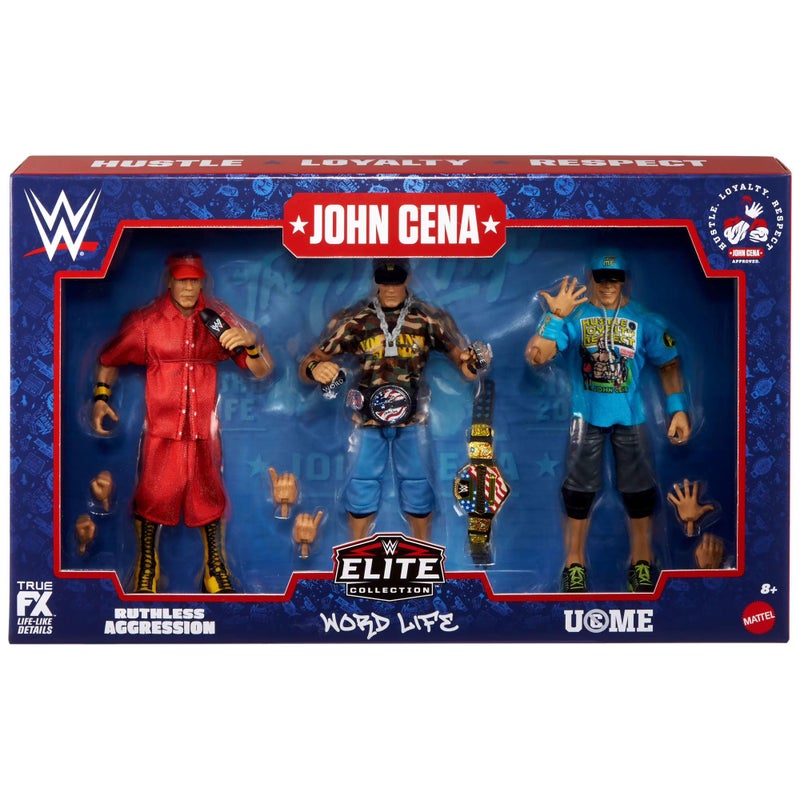 WWE Elite Collection John Cena 3-Pack, Collectible Set of 6-inch Action Figures with Articulation - Image 1