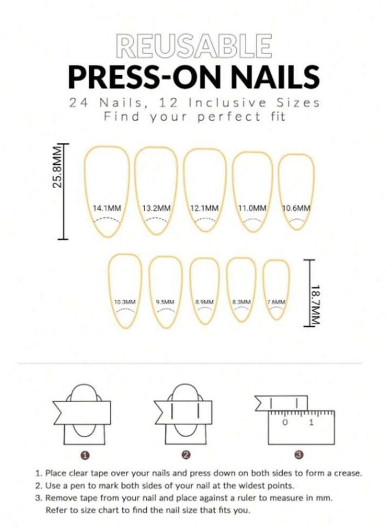 Tuline Black nails, 24 pieces - Image 3