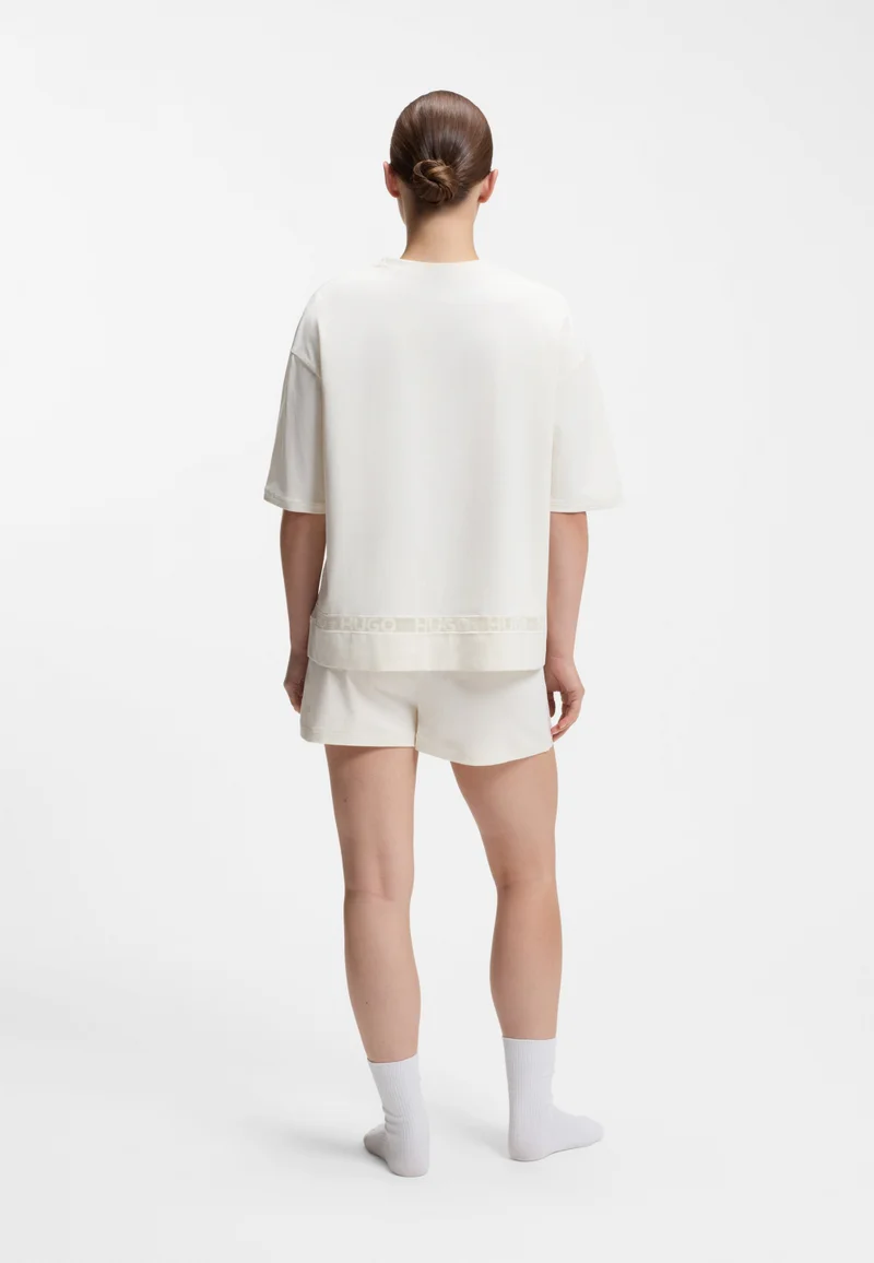 هوجو Stretch-cotton pyjamas with mesh logo inserts