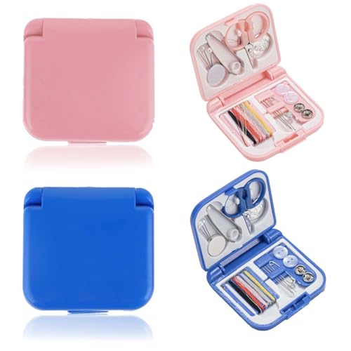 ADULLPONY 2 Pack Mini Travel Sewing Kit Portable Sewing Kit Emergency Sewing Travel Small Beginners DIY Sewing Thread Needle Threader Scissors Kit for Women Mom Traveler Adults Beginner - Image 1
