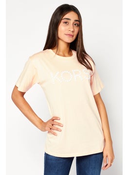 Women Crew Neck Short Sleeve Embellished T-Shirts, Dusty Coral - pzsku/ZFE6131DE00BFCD0658AEZ/45/_/1737643228/d92cefbd-a0b7-4f0b-9cdf-0e1169c1ccf3