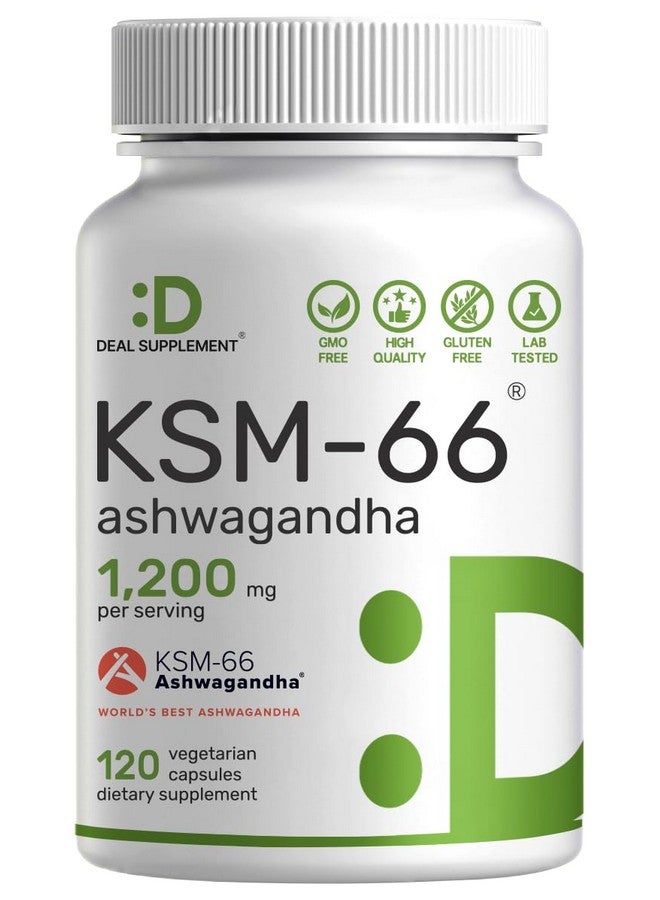 DEAL SUPPLEMENT KSM 66 Ashwagandha 1,200mg with Black Pepper, 120 Veggie Capsules - Extra Strength Root Extract - High Absorption - Adaptogenic Supplements for Relaxation, Energy, & Brain Health - Non-GMO - Image 1