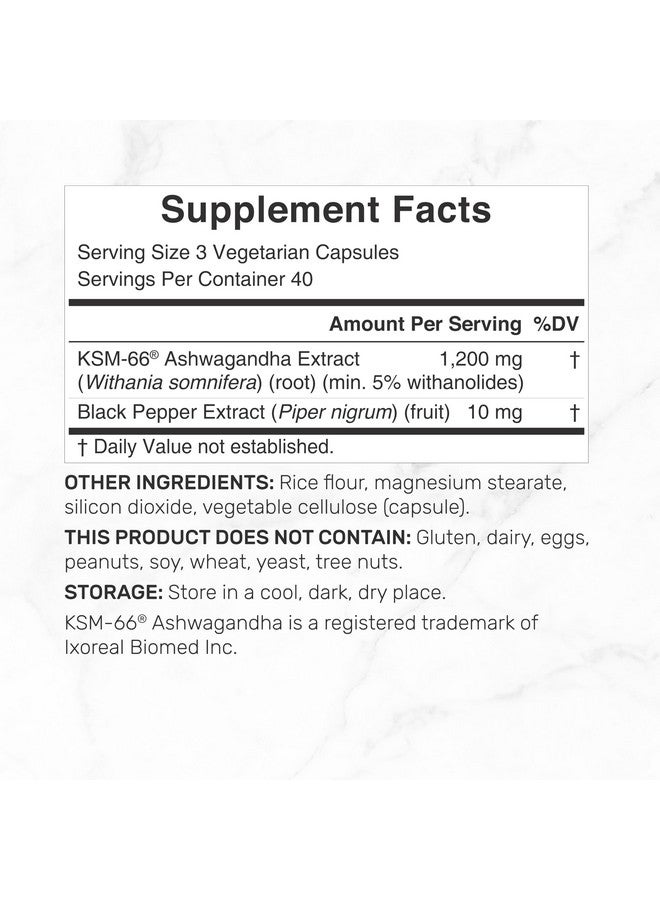 DEAL SUPPLEMENT KSM 66 Ashwagandha 1,200mg with Black Pepper, 120 Veggie Capsules - Extra Strength Root Extract - High Absorption - Adaptogenic Supplements for Relaxation, Energy, & Brain Health - Non-GMO - Image 2