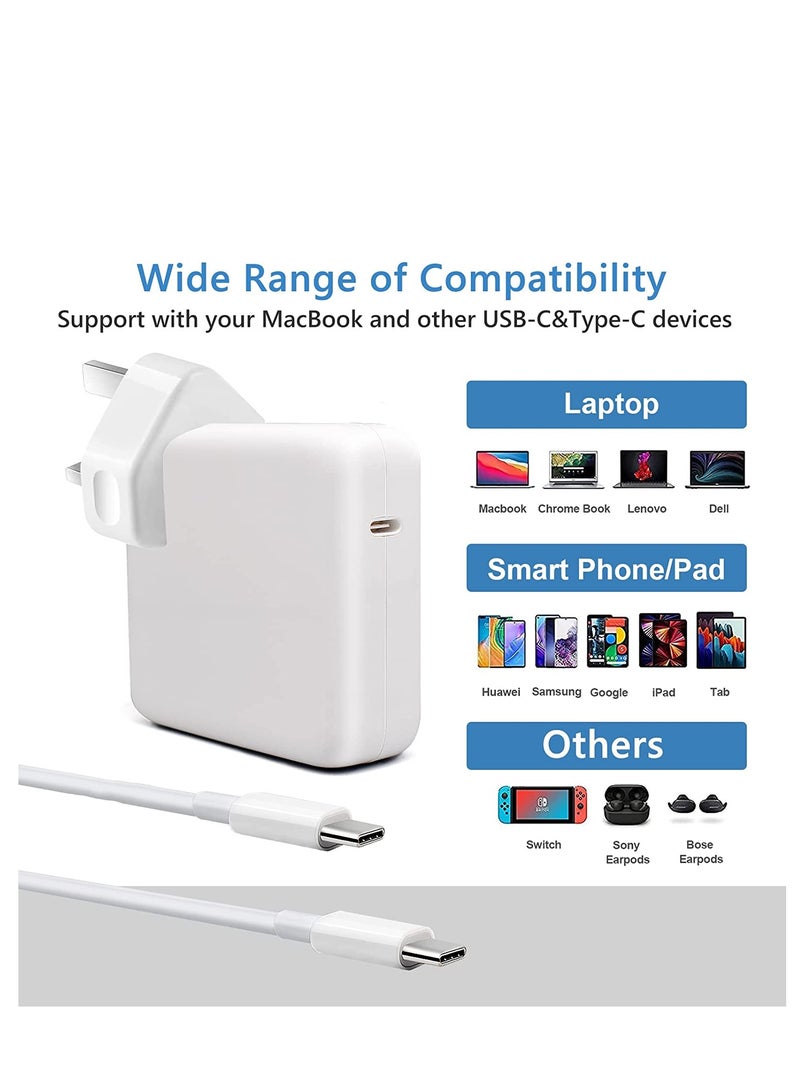 USB C Charger 96w,Compatible with MacBook Pro Air 16,14,13(2022-2016),iPhone 14,iPad Mini 6,Galaxy,Pixel 6,Dell XPS,Asus Acer Laptops, Type C Power Adapter - Image 2