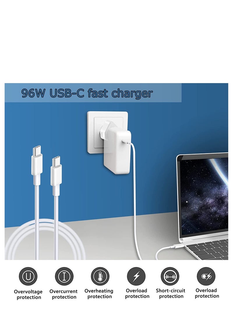 USB C Charger 96w,Compatible with MacBook Pro Air 16,14,13(2022-2016),iPhone 14,iPad Mini 6,Galaxy,Pixel 6,Dell XPS,Asus Acer Laptops, Type C Power Adapter - Image 3