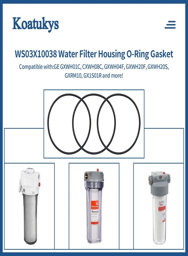 Koatukys WS03X10038 Water Filter Housing O-Ring Gasket for GE GXWH01C, CXWH08C, GXWH04F, GXWH20F, GXWH20S, GXRM10 & GX1S01R (3/Pack) - Image 4