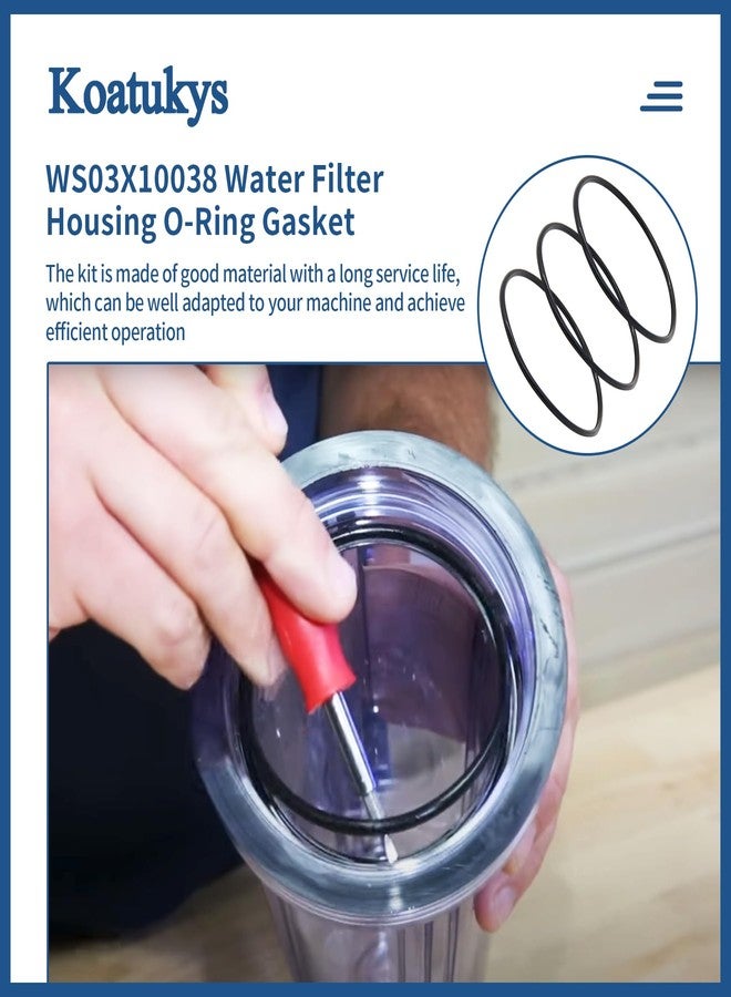Koatukys WS03X10038 Water Filter Housing O-Ring Gasket for GE GXWH01C, CXWH08C, GXWH04F, GXWH20F, GXWH20S, GXRM10 & GX1S01R (3/Pack) - Image 5