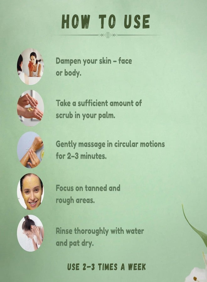 Ayumcure Ubtan Face & Body Tan Removal Scrub for Men & Women | 100gm | With Walnut Shell, Rice Milk, Pink Lemon, Shea & Coconut Butter | Exfoliates, Brightens & Hydrates | Reduces Tan & Dark Spot - Image 5