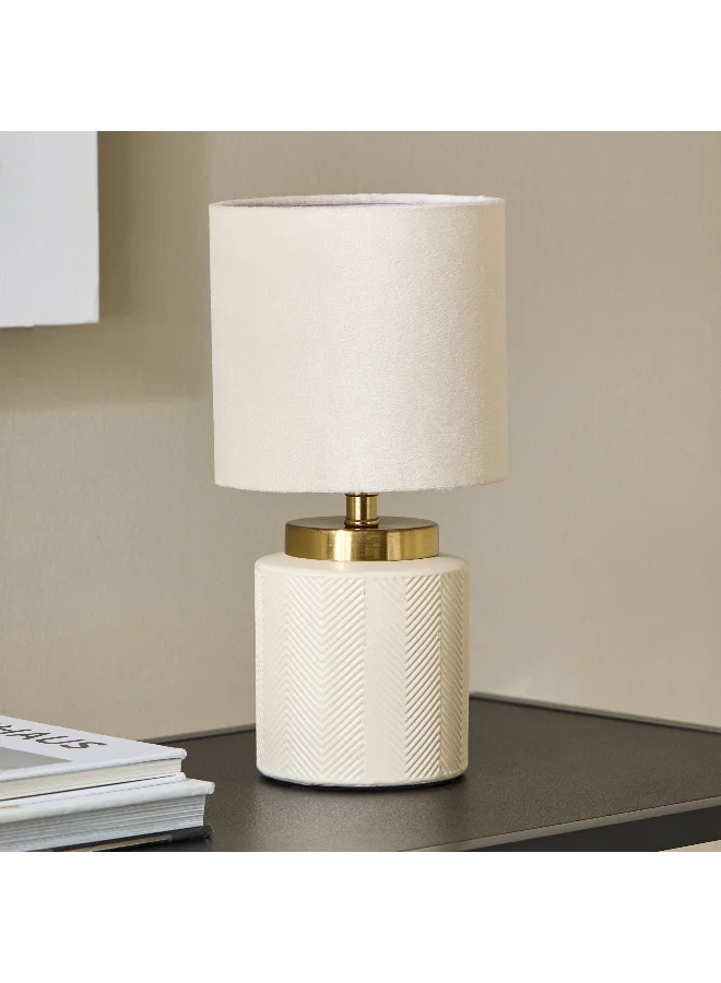هوم بوكس P Emzie Ceramic Table Lamp with Velvet Shade - 29.5 cm