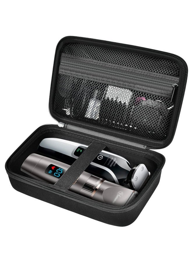 Comecase - Case Compatible with Hair Clipper Barber, Trimmer Travel Storage Organizer for T Finisher Liner, Comb Cutting Guide, Clipper Blade Oil, Cleaning Brush and Other Grooming Kit - Black Case+Black Zipper - Image 1