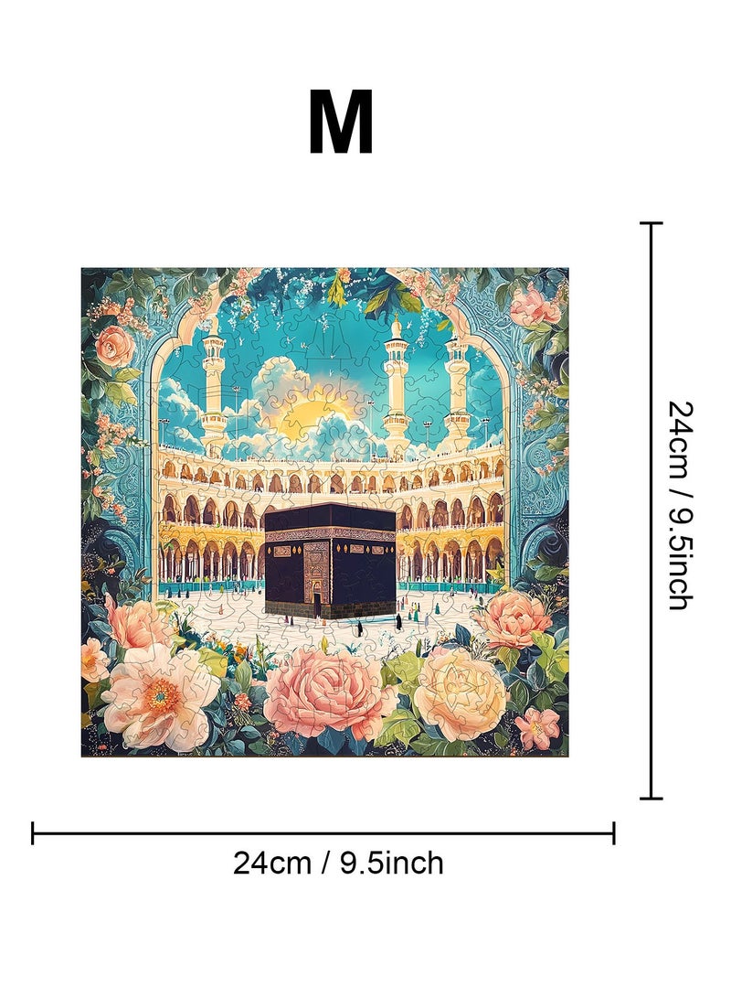 GALADUNE 200 pcs Jigsaws Puzzles for Adult & Kids Teens, Wooden Puzzles, DIY Educational Development Stress Relief Toys, Unique Ramadan Gift Souvenir, Arabia Style Home Decorations, Holy Kaaba Pattern - Image 3
