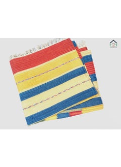 H2H H2H House2Home Natural Colors in Cotton Kilim Design Area Rug for Living Room, Center Table, Gift item (Large 100 X 150cm & 90x150cm, Small 3x5ft, 5 Colors Red Yellow Combination)  - Image 4