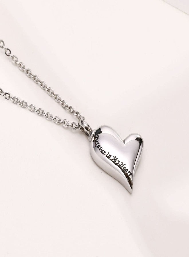 VNOX 4 Pcs Urn Necklace for Ashes - Memorial Cremation Jewelry for Ashes,Forever in My Heart Urn Locket for Ashes Stainless Steel Urn Pendant Keepsake Jewelry - Image 5
