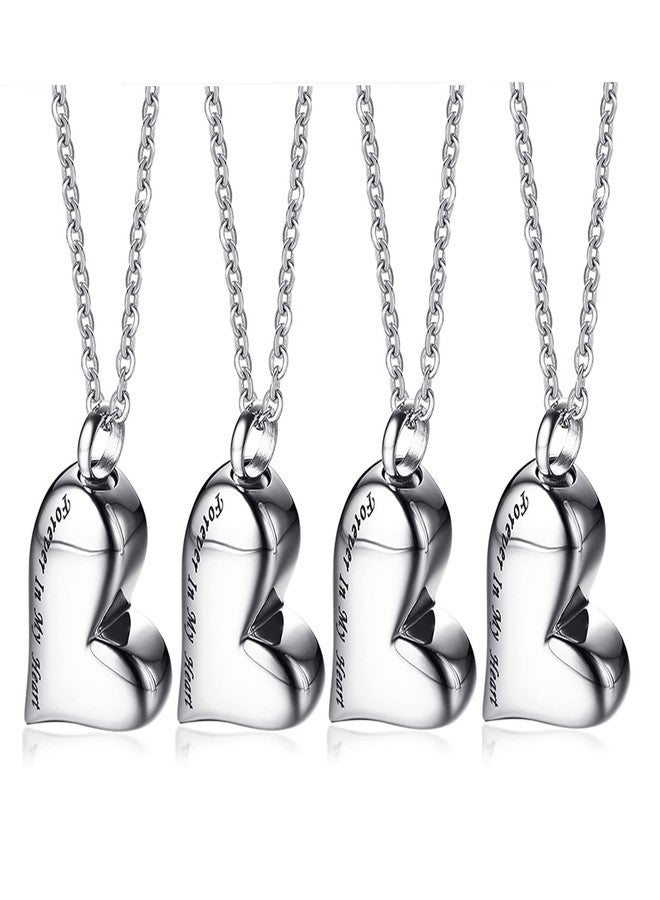 VNOX 4 Pcs Urn Necklace for Ashes - Memorial Cremation Jewelry for Ashes,Forever in My Heart Urn Locket for Ashes Stainless Steel Urn Pendant Keepsake Jewelry - Image 1