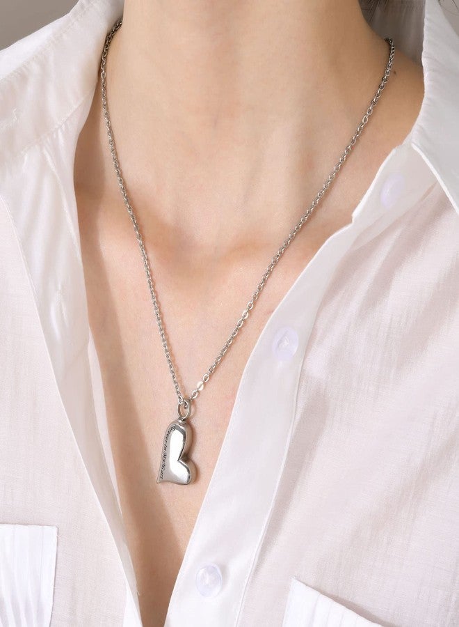 VNOX 4 Pcs Urn Necklace for Ashes - Memorial Cremation Jewelry for Ashes,Forever in My Heart Urn Locket for Ashes Stainless Steel Urn Pendant Keepsake Jewelry - Image 2