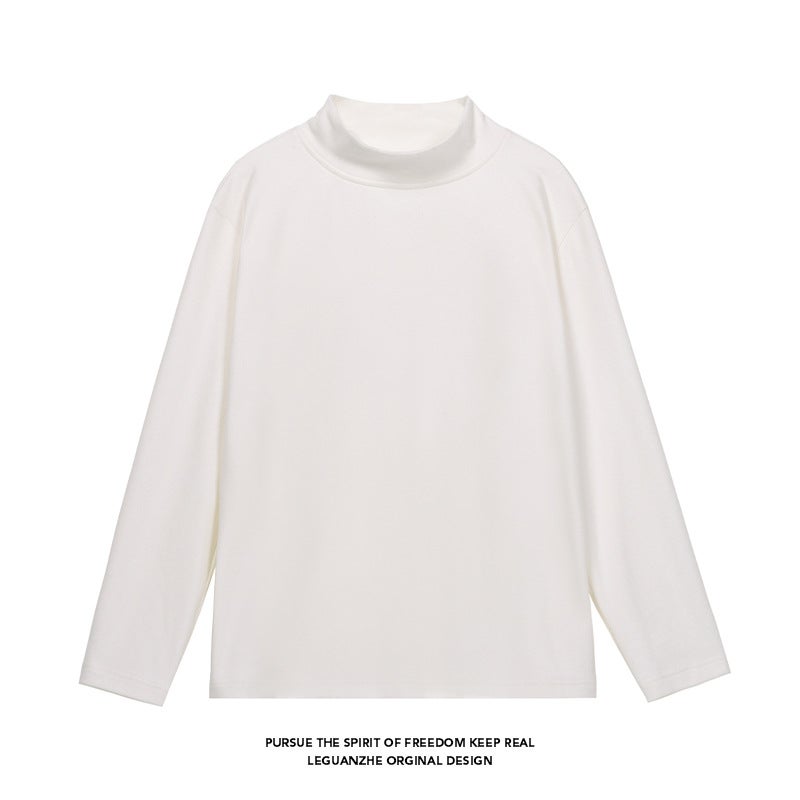 Casual Fashion Semi-High Collar Velvet T-Shirt - Image 1