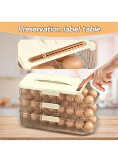 FLYROAD Egg Holder for Fridge, Egg Organizer for Refrigerator, Rolling Egg Holder for Fridge, 7° Slope Stackable Egg Container for Refrigerator with Lid (Double row/3 level,White)  - Image 4