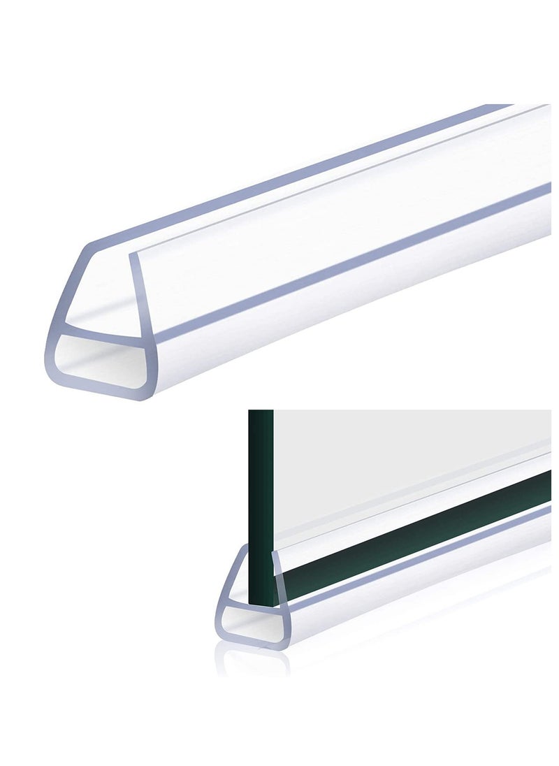 Excefore Glass Door Seal Strip Frameless Glass Shower Door Sweep Door Bottom Side/Corner Side Seal Strip Seal Rubber Stop Shower Leaks and Create a Water Barrier 10mm Thickness 5M Length U Type  - Image 1